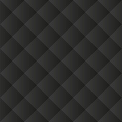 Seamless black padded upholstery vector pattern texture