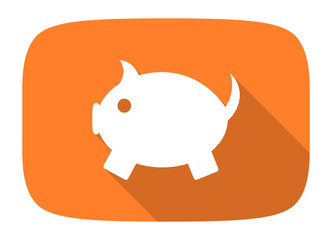 piggy bank flat design modern icon