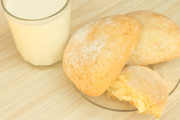 sweet cakes and milk