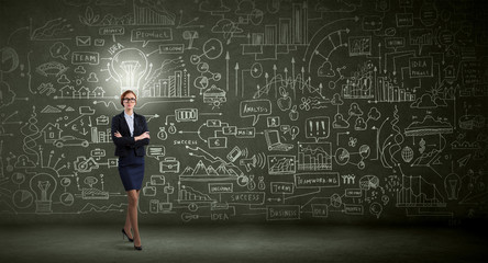 Woman at blackboard