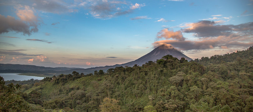 The Cloud cover by Lake Arenal and Arenal Volcano in Costa Rica, is ever changing and unusual