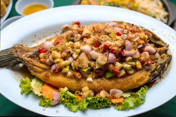 Deep Fried Fish with Thai Herb