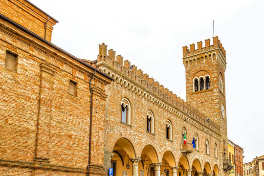 civic tower in the medieval village of bertinoro