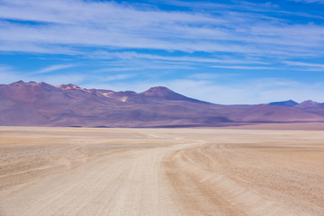 Atacama Mountain with blue sky in Eduardo Avaroa Park