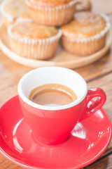 Banana cup cake and espresso
