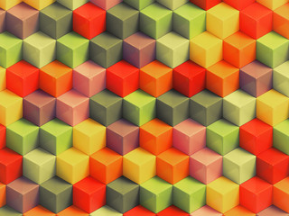 Abstact vintage cubes - 3D geometric background