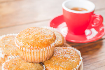 Banana cup cake and espresso