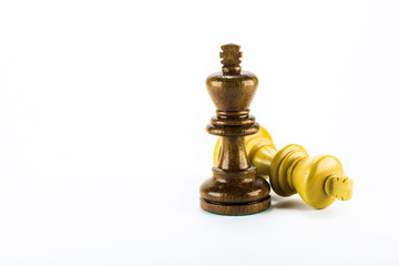 chess wood on white background