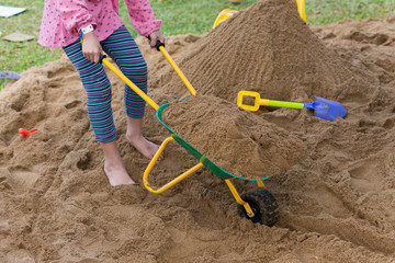 toys of kid for playing sand enjoy in playground