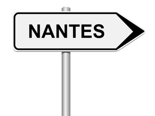 Panneau direction Nantes