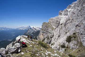 Rescue in the mountain of Dolomites, Italy