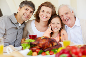 Happy family of four