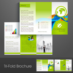 Naklejka na ściany i meble Professional Tri-Fold brochure, template or flyer for Ecology.