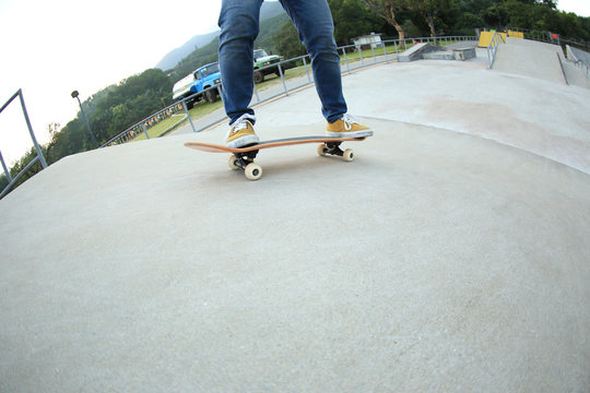 skateboarder at skatepark