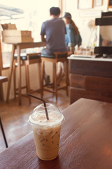 Iced coffee  in coffee shop