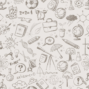 Back to school - sketch seamless background.