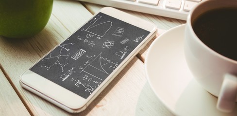 Composite image of math and science doodles