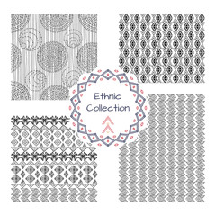 Set of abstract patterns in ethnic style