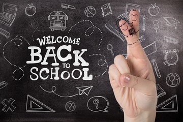 Composite image of fingers posed as students