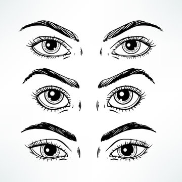 sketch women's eyes