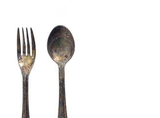 Old fork and spoon