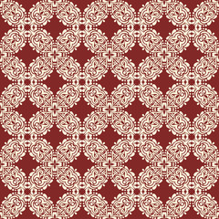 floral white pattern on a brown background