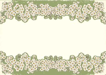 flowers grunge postcard.Vintage