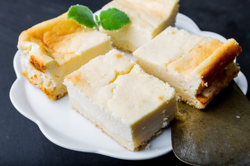 Slices of cheesecake