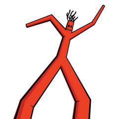 Vector illustration of orange dancing man