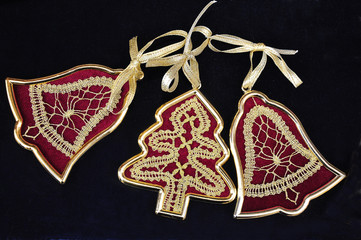 Hand-knitted lace for decoration