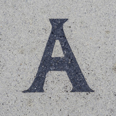 The Letter A in stone - 89413906