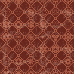 Intricate colorful vector pattern of flowers with a touch of retro