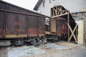 Fototapeta na wymiar katastrofa kolejowa