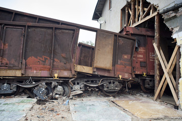 Fototapeta na wymiar katastrofa kolejowa