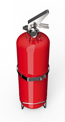 red fire exinguisher isolated on white with clipping path