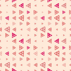 Vector seamless pattern of colored triangles drawn by hand