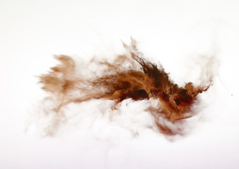 powder explosion isolated on white background