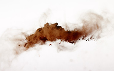 powder explosion isolated on white background