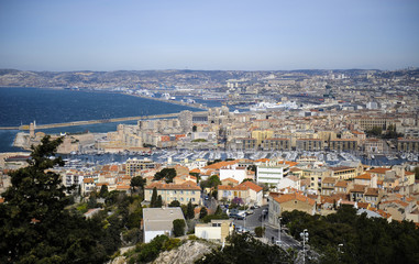 View over Marseille from Notre Dame