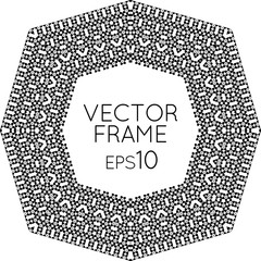 Vector square flower frame for text, images, monograms, photo frames.