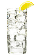 Vodka Tonic Clear Soda on White