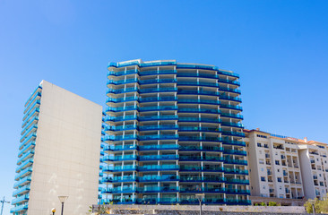 Modern blue glass building