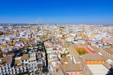 Fototapeta na wymiar Aerial view of the city of Seville, Spain