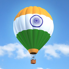 Obraz premium Hot air balloon with Indian flag