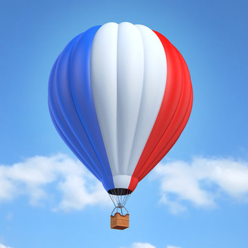 Hot air balloon with French flag