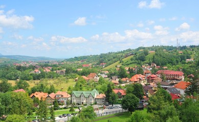 Fototapeta premium View of Transylvanian village in summer