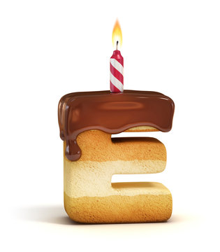 Birthday cake font letter E