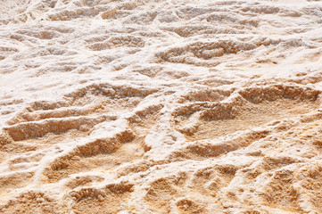 Pink travertine in Pamukkale, natural site in Denizli Province