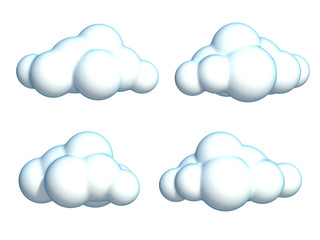 cartoon cloud set