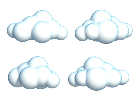 cartoon cloud set